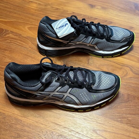 Asics Gel‎ Kayano 22 Men's Size 12 Charcoal/Silver/Lime New with Box - Picture 3 of 8